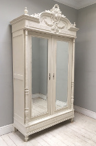 french antique Henri II style armoire with basket of Flowers